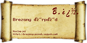 Brezsny Árpád névjegykártya